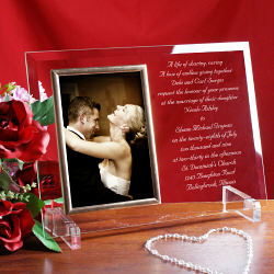 Personalized Wedding Photo Frames on Wedding Invitation Personalized Beveled Glass Picture Frame 8515858 Am