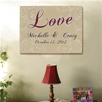 Custom Printed Wall Canvas of Love