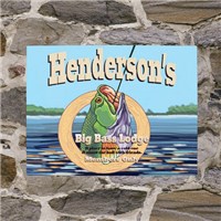 Personalized Big Bass Lodge Wall Canvas