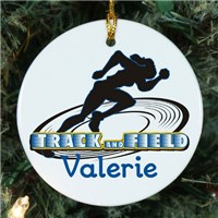 Personalized Ceramic Track and Field Ornament U376310