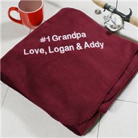 Embroidered Throw Blanket with Custom Two Line Message