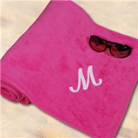 Personalized Pink Beach Towel for Her
