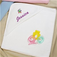 Embroidered Hooded Bath Towel Embroidered Icon Baby Towel