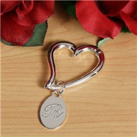 Personalized Initial Heart Keychain