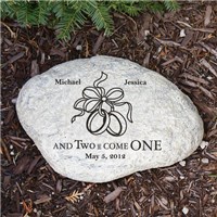 Engraved Two Became One Wedding Garden Stones