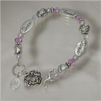Personalized Sisters Heart Bracelet