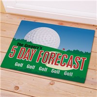 Personalized Golfer's Doormat Golf Forecast Mat with Custom Name