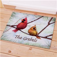 Personalized Cardinals Doormat Custom Birds Mat