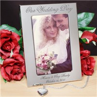 Personalized Our Wedding Day Silver Picture Frame