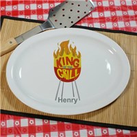 Personalized King Of The Grill BBQ Serving Platters