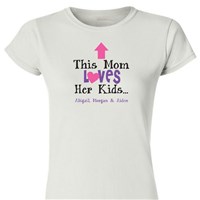 Personalized This Mom Loves Her Kids Fitted T-Shirt 915802X
