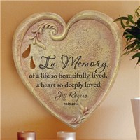 Engraved Memorial Heart StoneMemorial Stone Keepsake