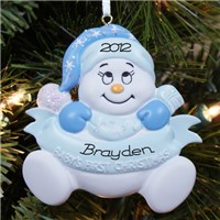 Personalized First Christmas Ornament for a Baby Boy