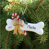 Personalized Doggy Bone Christmas Tree Ornament
