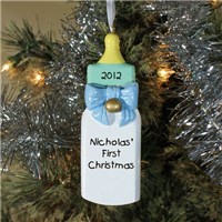 Personalized Baby Boy's First Christmas Ornament