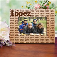 Marco de madera personalizado del apellido