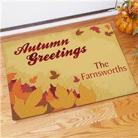 Personalized Autumn Greetings Doormat Custom Printed Fall Door Mat