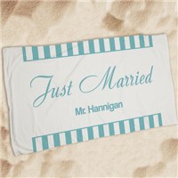 Personalized Wedding Get Away Beach Towel U594833