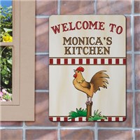 Personalized Kitchen Rooster Wall Sign