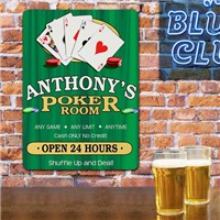 Personalized Poker Room Wall Sign for Him