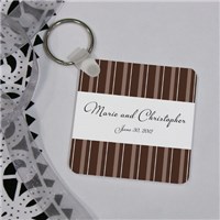 Personalized Striped Wedding Favor Key Chain 356400