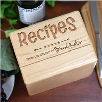 Engraved Recipe Box Personalized Recipes Keepsake Box