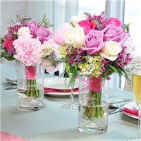 Engraved Flower Bouquet Reception Vases