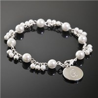 Engraved Romance Ivory Pearl Bracelet DB9270SI