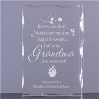 Personalized Grandma Keepsake Engraved Keepsake Block for Grandma