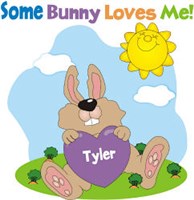 Some Bunny Loves Him Baby Bib