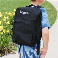 Embroidered Black Backpack