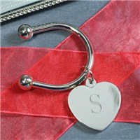 Engraved Heart Key Chain