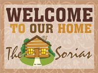Log Cabin Welcome Doormat