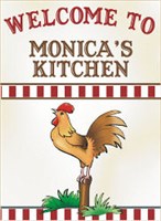 Rooster Welcome Personalized Wall Sign