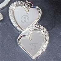 Engraved Double Heart Key Chain 8548920
