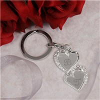 Engraved Double Heart Key Chain 8548920