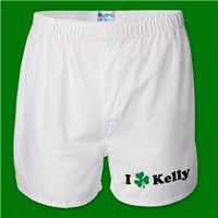 St. Patrick's Day Men's White Personalized Boxer Shorts