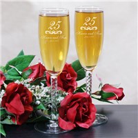 Personalized Wedding Anniversary Champagne Flutes