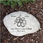 Engraved Two Became One Wedding Garden Stones