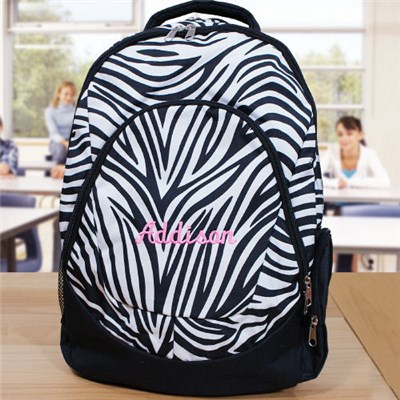 Zebra Printed Backpack Any Name Here