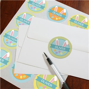 Image of Bunny Ears Kids Personalized Stickers