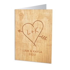 Personalized Carved Initial Card by Gifts For You Now