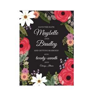 Personalized Wedding Floral Save the Date Cards by Gifts For You Now