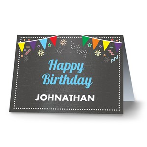 Personalized Chalkboard Birthday Greeting Card by Gifts For You Now