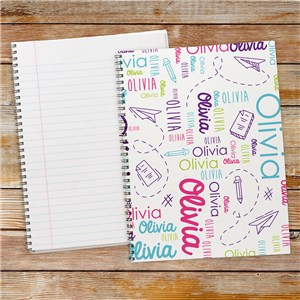 Personalized School Word Art Notebook Set by Gifts For You Now