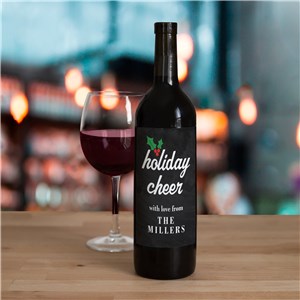 Personalized Holiday Wine Bottle Label by Gifts For You Now