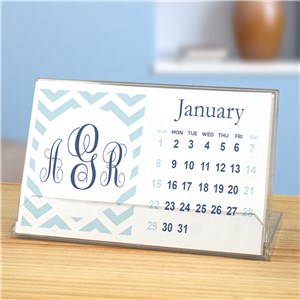 Personalized Chevron Monogram Desk Calendar by Gifts For You Now