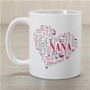 Personalized Heart Word-Art Coffee Mug by Gifts For You Now