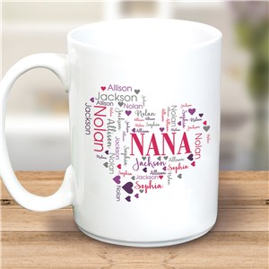Personalized Heart Word-Art 15 oz Coffee Mug by Gifts For You Now