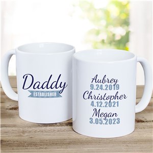 Personalized Daddy Established Coffee Mug by Gifts For You Now